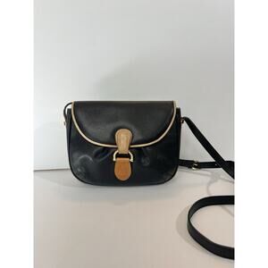 Vintage Black Mark Cross Crossbody Leather Bag Purse Handbag